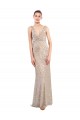 Best Sparkling Sequin Low Back Long V-Neck Sheath Formal Evening Dress