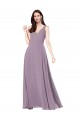 Best Soft Chiffon Low Back Long V-Neck Sheath Formal Evening Dress