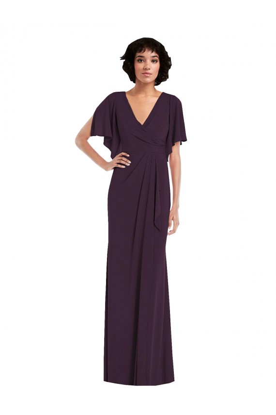 Best Spandex Long V-Neck Sheath Formal Evening Dress