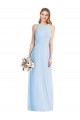 Best Soft Chiffon Long Halter Neck Trumpet Semi Formal Evening Dress