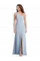 Best Stretch Crepe Long One Shoulder Light Sky Blue Trumpet Formal Evening Dress