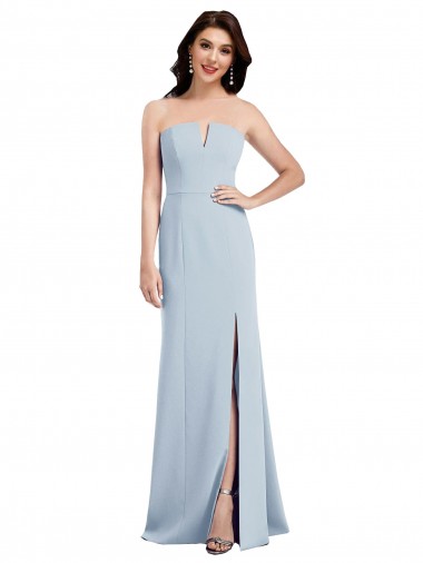Best Stretch Crepe Low Back Long V-Neck Trumpet Evening Dress