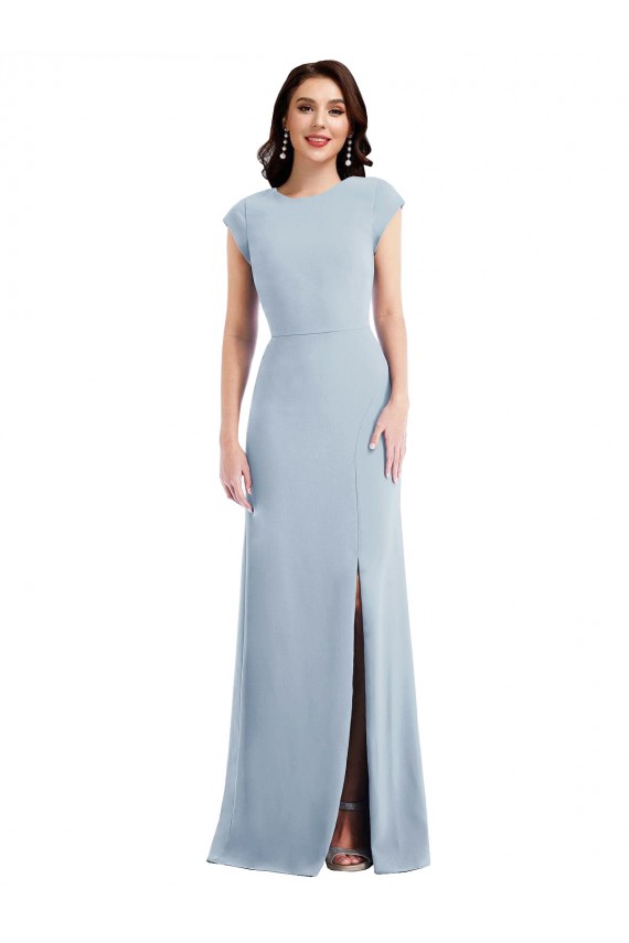 Best Stretch Crepe Open Back Long Trumpet Formal Evening Dress