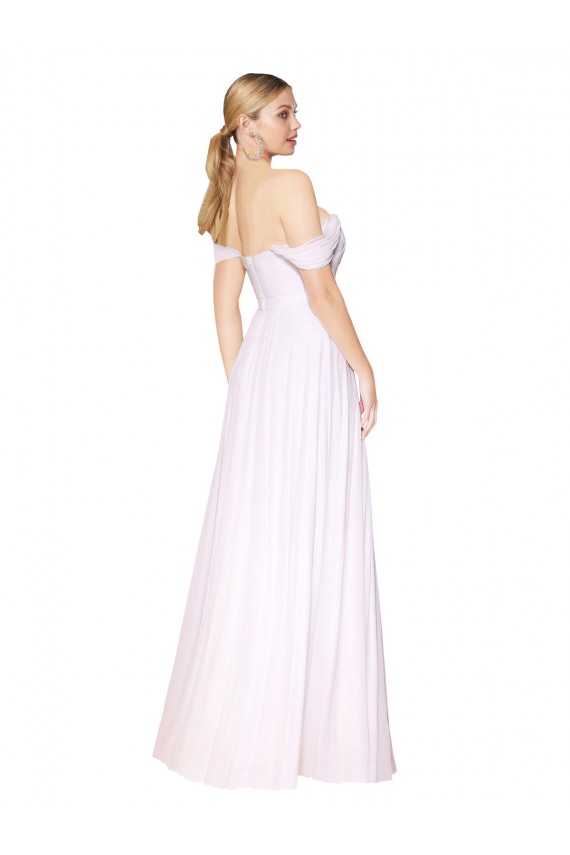 Best Soft Chiffon Long Off the Shoulder A-Line Formal Evening Dress